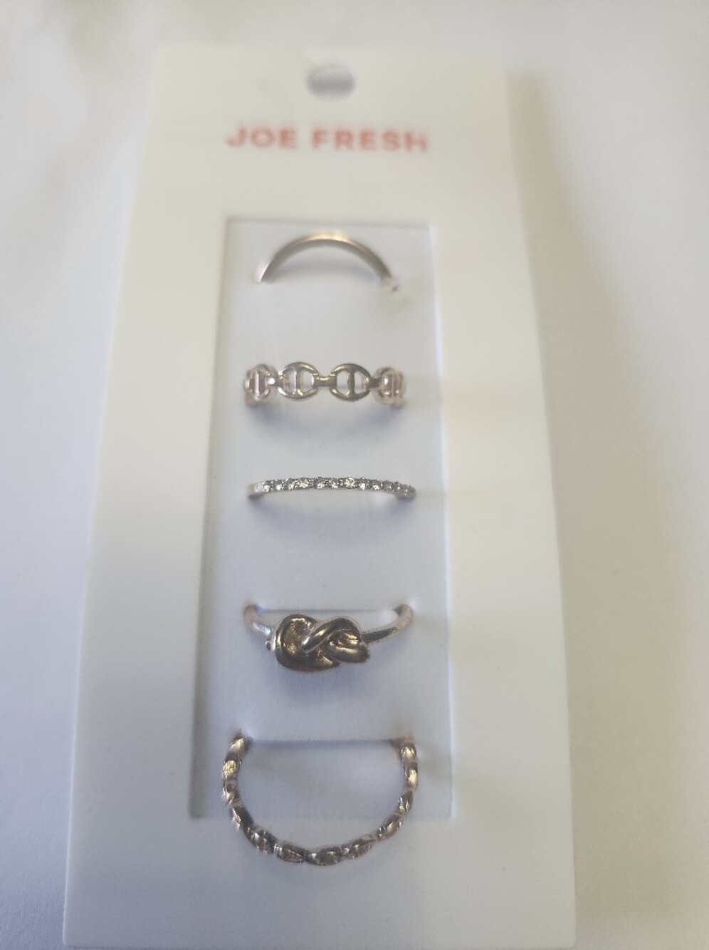 Joe Fresh Mixed Metal Stackable Ring Set - Rose Gold